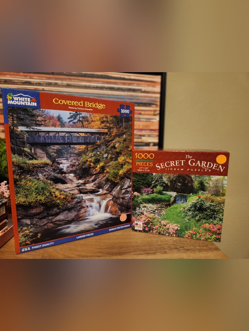 Covered Bridge and Garden 1000-Piece Jigsaw Puzzle Set